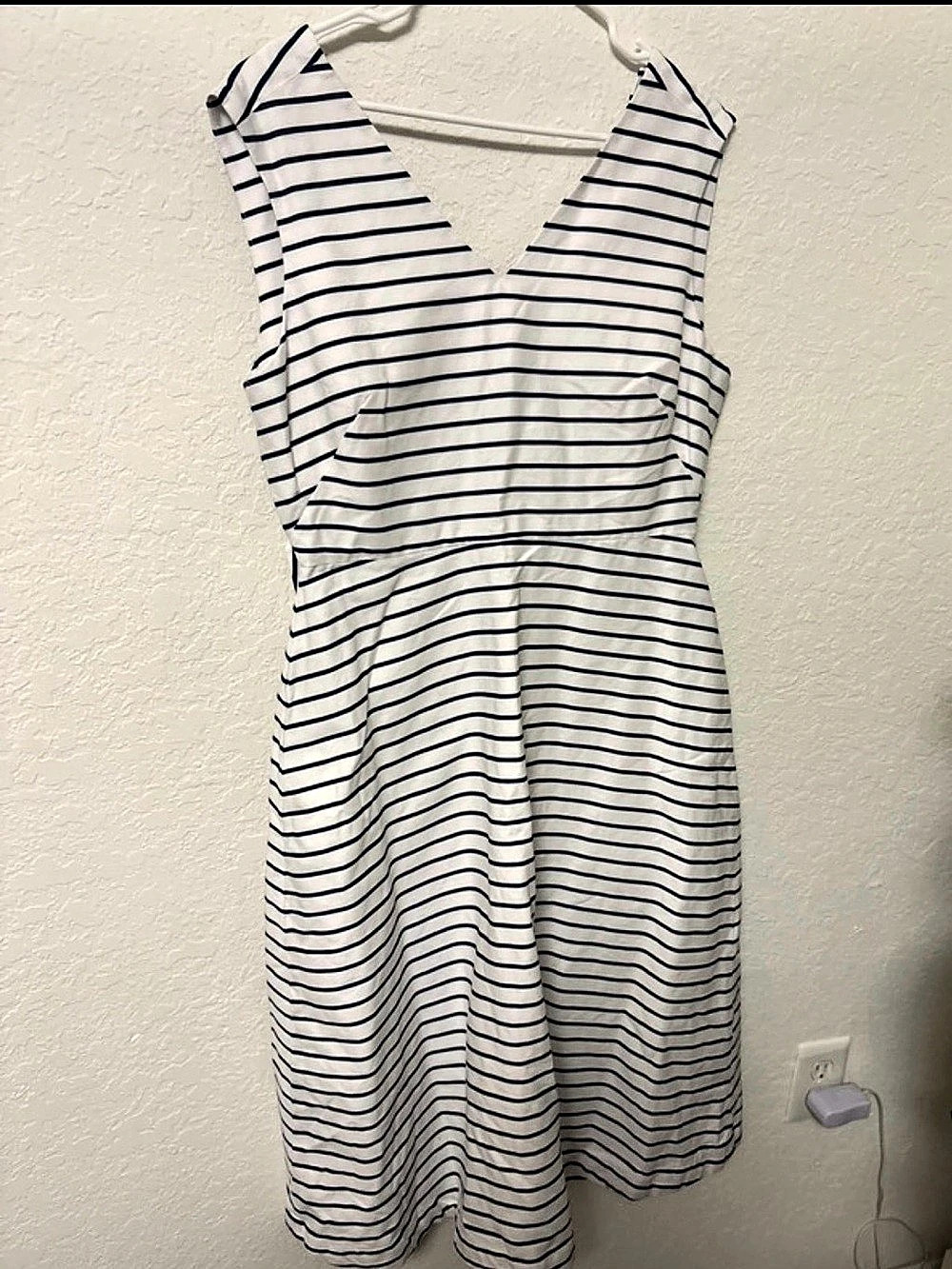 J.Crew Striped Mini Dress in White & Blue